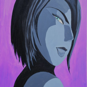 purple girl painting by Robert Gray